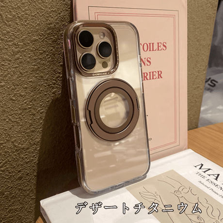 「307」Easoncase iphone17/17air/16/16pro クリアケース スタンド付き マグセーフ ケース