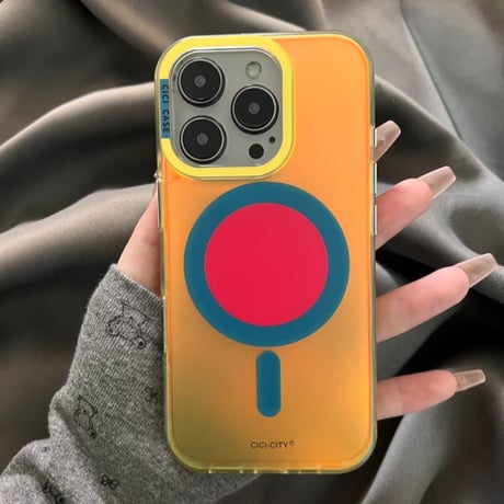 「529」マルチカラー iphoneケース 夏っぽい オーロラ magsafe スマホケース 韓国 かわいい