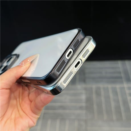 「287」クリア iphone16pro/16promax ケース シンプル iphone ケース サイドカラー
