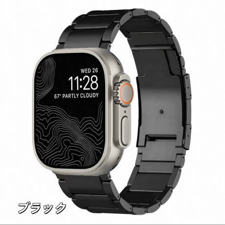 「524」アップルウォッチバンド チタン メンズ apple watchバンド ビジネス 高級