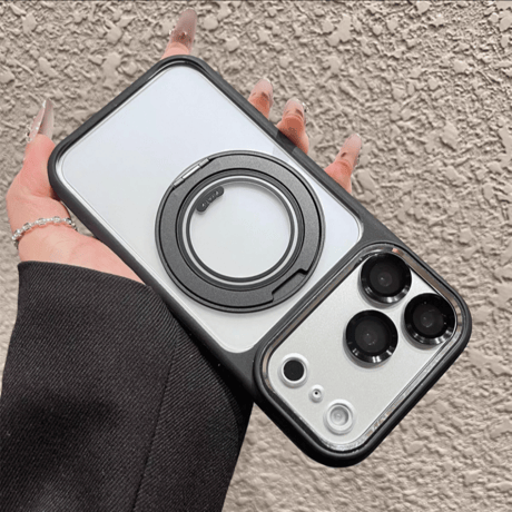 「454」iphone17/17pro ケース magsafe 360度回転スタンド iphoneクリアケース カメラ保護
