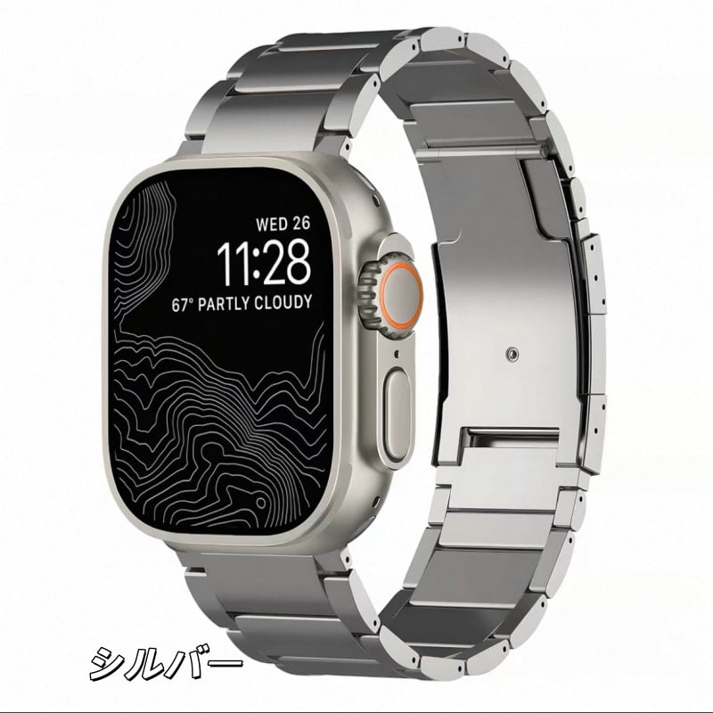 524」アップルウォッチバンド チタン メンズ apple watchバンド