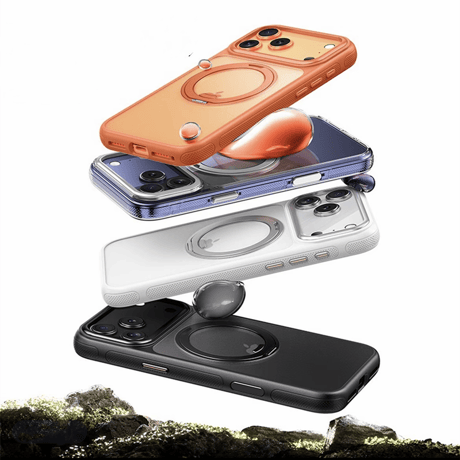 「466」360度回転スタンド iphone17pro/16 ケース マット クリア magsafeケース 耐衝撃 おしゃれ