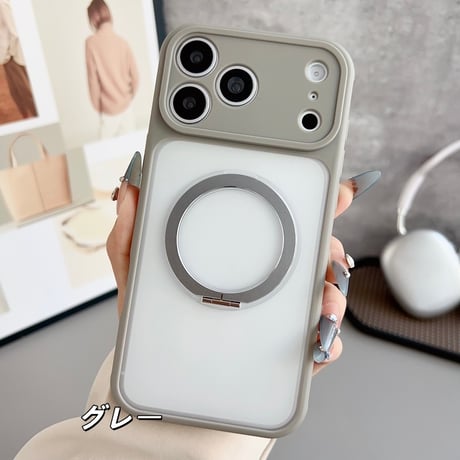 「483」magsafe 対応 ケース iphone12~17シリーズ対応 スタンド機能 iphoneケース 半透明