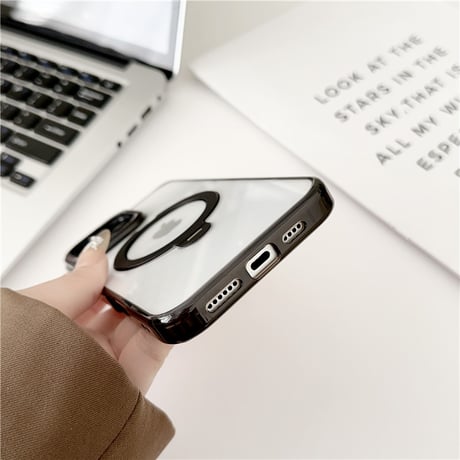 「423」iphone17/16pro ケース 隠しスタンド magsafe 透明 ケース かっこいい