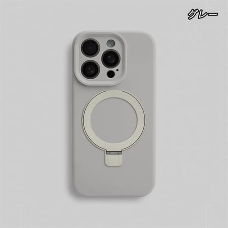 「510」iphoneケース リキッドシリコン iphone17pro/16proケース magsafe スタンド