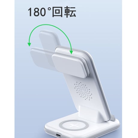 「072」4in1 ワイヤレス 充電器 iphone/iwatch/airpods同時充電 置くだけ充電 多機能充電器