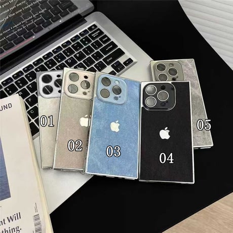 「441」iphone デニム ケース スクエア型  iphone17/16 ケース おしゃれ