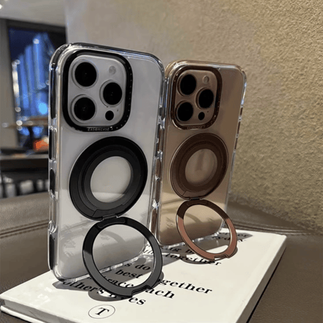 「307」Easoncase iphone17/17air/16/16pro クリアケース スタンド付き マグセーフ ケース