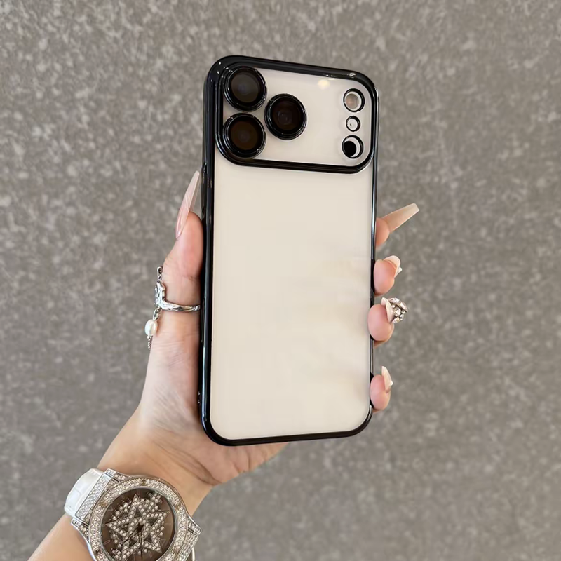 iPhoneケース 黒ふち クリア ソフト シリコン 縦16.3×横8.1 オリーブ / さちこ ( sachicodake )のクリアスマホケース（iPhone