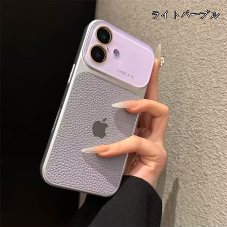 「503」iphone14~17シリーズ対応 ライチ紋 レザーケース カメラフィルム付き