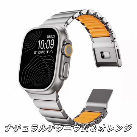 「533」apple watch チタン バンド series7/8/9/10/Ultra アップルウォッチバンド マグネット 高級 メンズ