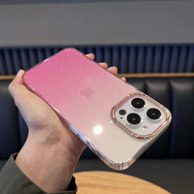 126」キラキラ iphone17/16 ケース クリア iphone ケース グラデーショ