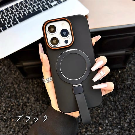 「388」iphone スタンド 付き ケース マグセーフ ケース iphone16pro/15 ケース 落下防止