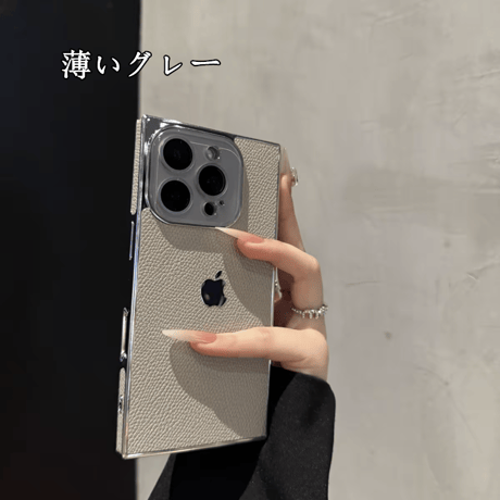 「417」iphone ケース スクエア 人気 iphoen17/17pro/16 レザーケース 四角 おしゃれ