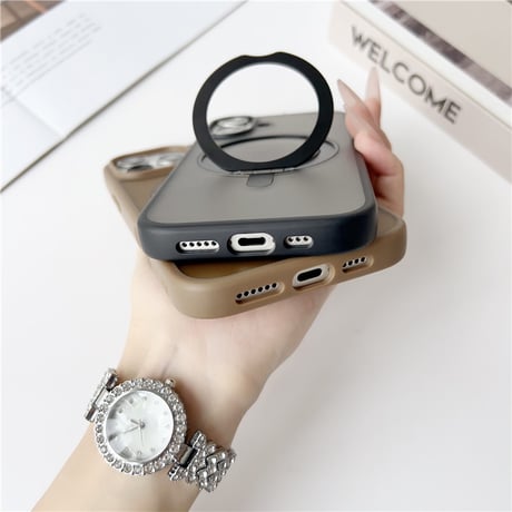 「280」iphone16/16pro ケース 360度回転 スタンド付き ダンピング magsafe ケース 指紋防止