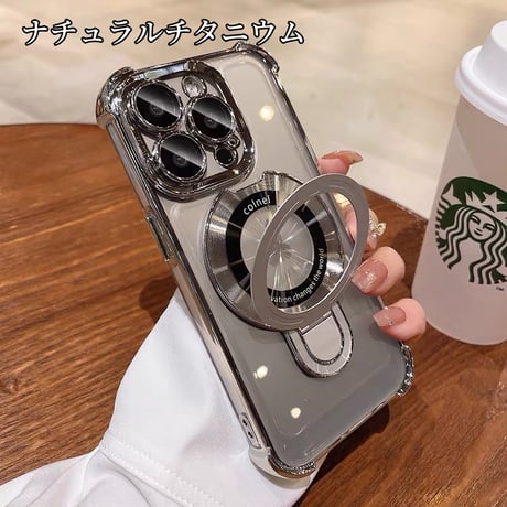 「275」クリア iphone17/16/16pro ケース magsafe iphone スタンド 付き ケース 耐衝撃