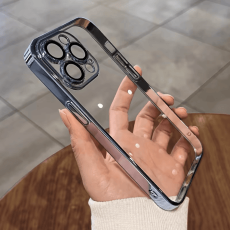 「018」iphone17/16/16pro ケース クリア おしゃれ iphone15 ケース ふち だけ 色 メタリックカラー