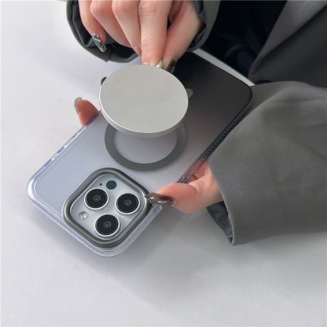 「132」iphone15/14 magsafe充電ケース 半透明 iphone ケース グラデーション