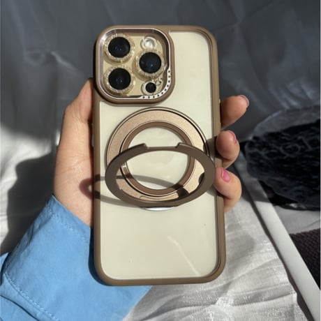 「352」iphone マグセーフ ケース クリア iphone16/16pro ケース スタンド付き カメラ保護