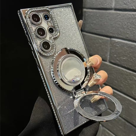 「194」galaxy ケース おしゃれ 透明 ギャラクシーs24/s23+ ケース キラキラ インナーシート付き
