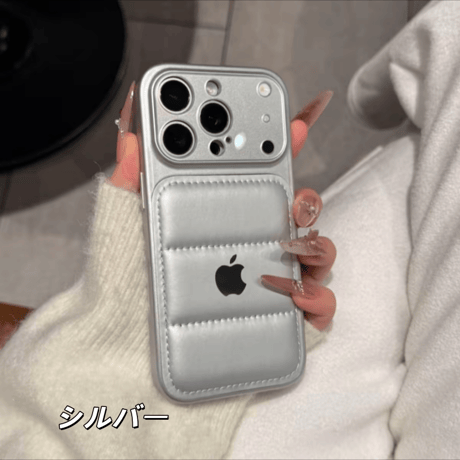 「488」ダウン ジャケット 風 iphone ケース 流行り iphone17/16 ケース おしゃれ カップル