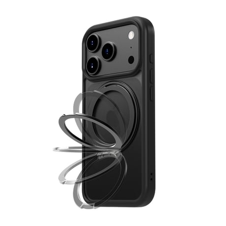 「461」iphone17pro/16pro ケース 指紋つかない マット magsafe対応ケース 360度回転スタンド