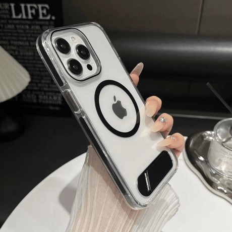 「403」iphone17/17pro ケース 隠しスタンド付き iphone クリアケース magsafe対応