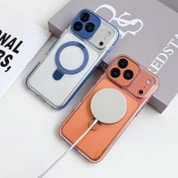 「477」Easoncase 隠しスタンド付き iphone17/17pro ケース クリア 黄ばみにくい iphone16/15 ケース magsafe対応