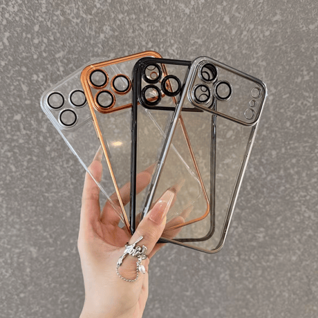 「018」iphone17/16/16pro ケース クリア おしゃれ iphone15 ケース ふち だけ 色 メタリックカラー