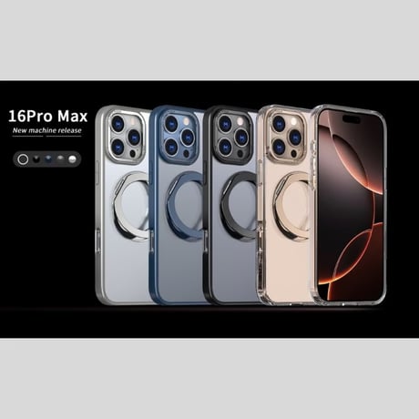 「306」magsafe クリア ケース スタンド付き iphone16pro ケース 透明 おしゃれ