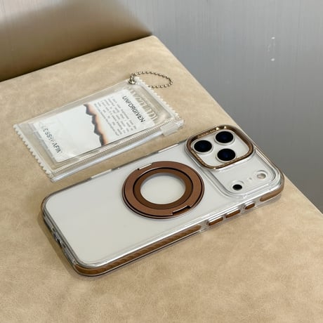 「307」Easoncase iphone17/17air/16/16pro クリアケース スタンド付き マグセーフ ケース