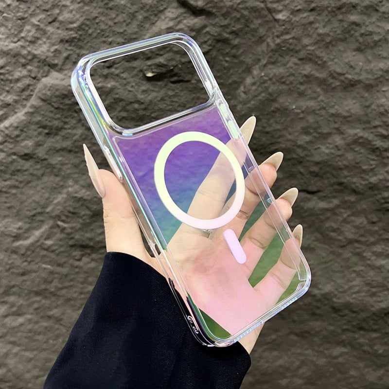 420」iphone17pro/17promax ケース クリア オーロラ magsafe