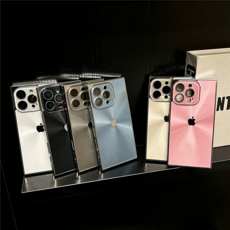 「398」iphone17proケース スクエア型 iphone16pro/15/14 ケース レーザー おしゃれ