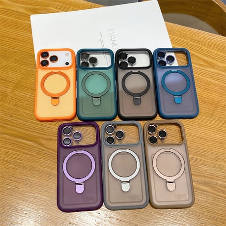 「438」iphone17/17pro ケース スタンド付き magsageケース カメラリング付き