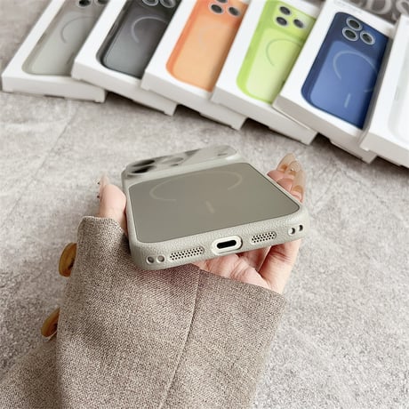 「500」ストラップホール付き iphone13~17series対応 magsafeケース カメラ保護 滑り止め