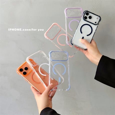 「497」Easoncase iphoneケース 耐衝撃 クリア magsafe対応ケース かわいい