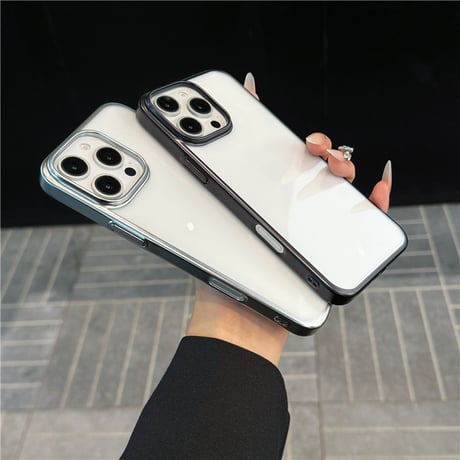「287」クリア iphone16pro/16promax ケース シンプル iphone ケース サイドカラー