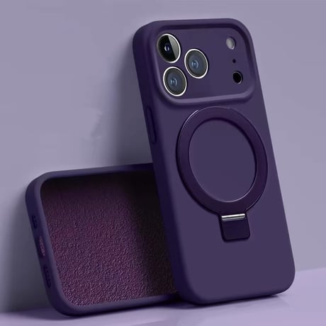「510」iphoneケース リキッドシリコン iphone17pro/16proケース magsafe スタンド