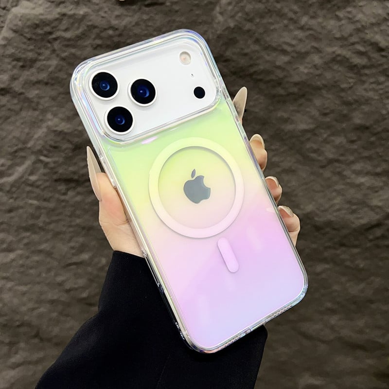 420」iphone17pro/17promax ケース クリア オーロラ magsafe