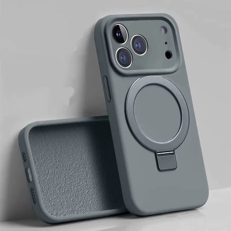 「510」iphoneケース リキッドシリコン iphone17pro/16proケース magsafe スタンド