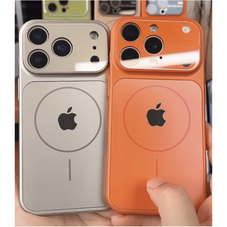 「451」iphone17pro/air ガラスケース マット質感 iphone ケース オレンジ かわいい