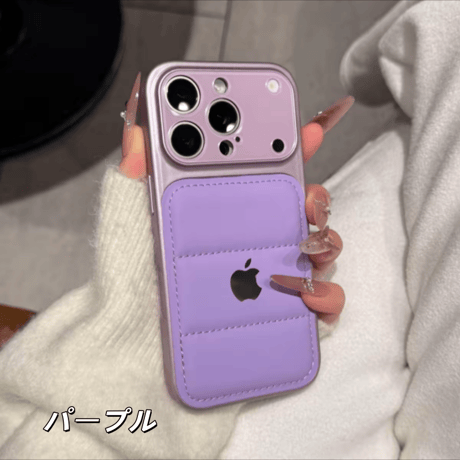 「488」ダウン ジャケット 風 iphone ケース 流行り iphone17/16 ケース おしゃれ カップル