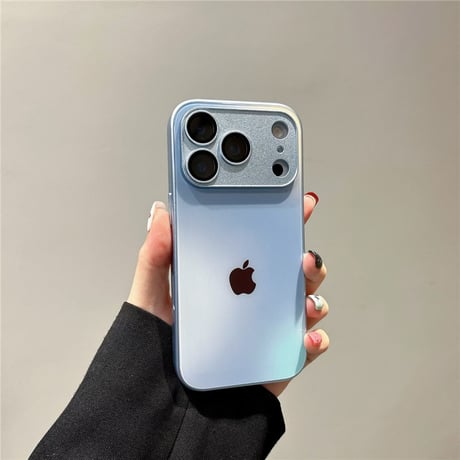 「005」グラデーションカラー iphone17/16/16pro ガラスケース カメラ保護 iphone15pro ケース おしゃれ