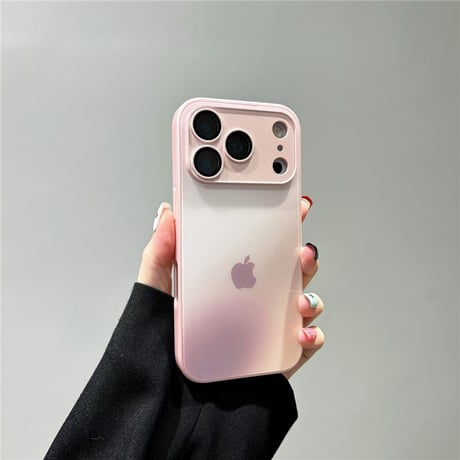 「005」グラデーションカラー iphone17/16/16pro ガラスケース カメラ保護 iphone15pro ケース おしゃれ