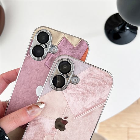 「324」iphone16/16pro ケース 個性 的 おしゃれ レザー アイ フォン ケース スプライシングデザイン