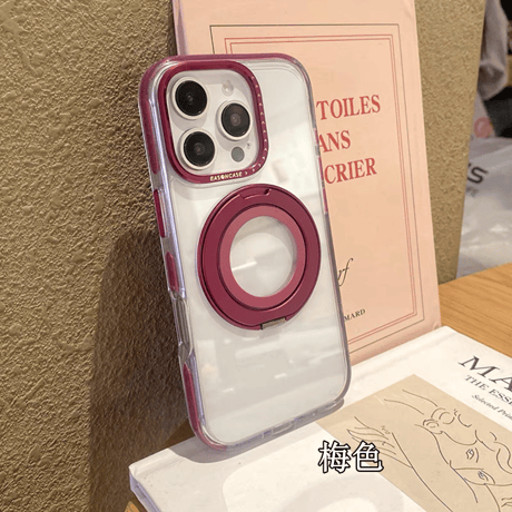 「307」Easoncase iphone17/17air/16/16pro クリアケース スタンド付き マグセーフ ケース