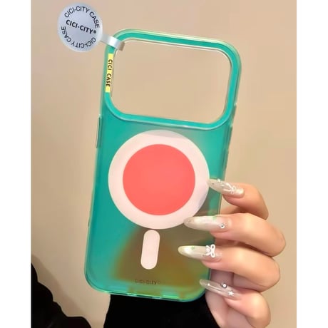 「529」マルチカラー iphoneケース 夏っぽい オーロラ magsafe スマホケース 韓国 かわいい