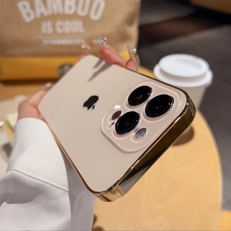 「016」iphone17/17pro/16promax ケース シンプル メタリックフレーム iphone15/14ケース 大人 可愛い