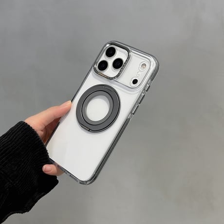 「307」Easoncase iphone17/17air/16/16pro クリアケース スタンド付き マグセーフ ケース
